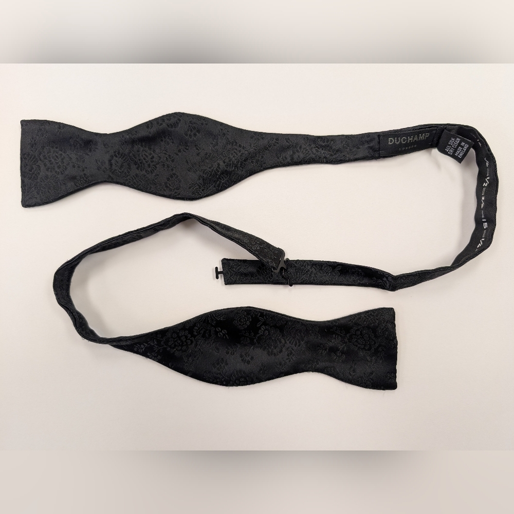 Duchamp  Silk Brocade Black Bow Tie